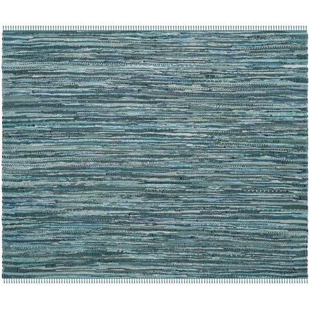 Safavieh 4 x 4 ft. Rag Hand Woven Rug Square - Turquoise & Multi Color RAR127C-4SQ
